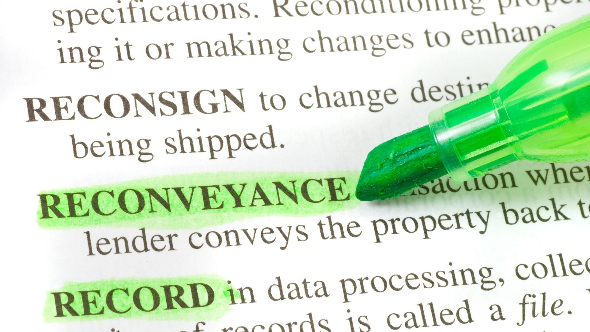 An Overview Of A Deed Of Reconveyance